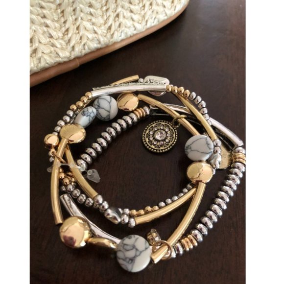 BOHO BABE SILVER AND GOLD CHARM BRACELET - Picture 10 of 10